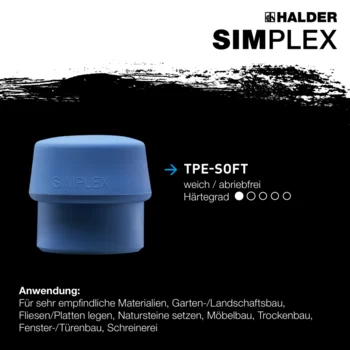                                             SIM­PLEX-Vor­schlag­häm­mer TPE-soft / TPE-mid; mit Tempergussgehäuse und Hickorystiel
 IM0014704 Foto ArtGrp Zusatz de
