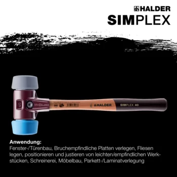                                             SIM­PLEX-Schon­häm­mer, 50:40 TPE-soft / TPE-mid; mit Tempergussgehäuse und hochwertigem Holzstiel
 IM0015667 Foto ArtGrp Zusatz de
