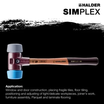                                             SIMPLEX soft-face mallets, 50:40 TPE-soft / TPE-mid; with cast iron housing and high-quality wooden handle
 IM0015944 Foto ArtGrp Zusatz en
