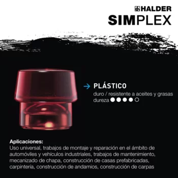                                             Mar­ti­llos SIM­PLEX de bocas blan­das TPE-medio / plástico; con carcasa reforzada de hierro fundido y mango de fibra de vidrio
 IM0016127 Foto ArtGrp Zusatz es
