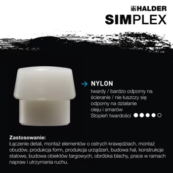                                             SIM­PLEX młot­ki z mięk­ki­mi koń­ców­ka­mi Nylon; z aluminiową obudową i wysokiej jakości drewnianym uchwytem
 IM0016832 Foto ArtGrp Zusatz pl
