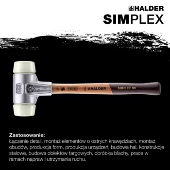                                             SIM­PLEX młot­ki z mięk­ki­mi koń­ców­ka­mi Nylon; z aluminiową obudową i wysokiej jakości drewnianym uchwytem
 IM0016980 Foto ArtGrp Zusatz pl
