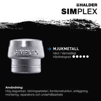                                             SIMPLEX mjuk hammare TPE-mid / mjukmetall; med gjutjärnshus och högkvalitativt trähandtag. 
 IM0016836 Foto ArtGrp Zusatz se
