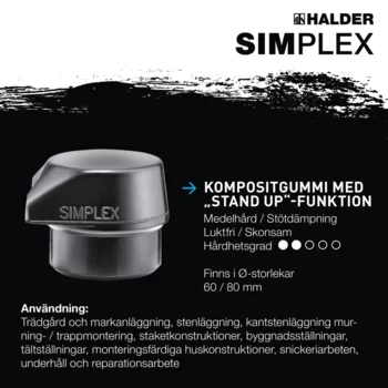                                             SIMPLEX mjuk hammare Kompositgummi med "Stand-Up"-funktion / plast; med gjutjärnshus och högkvalitativt träskaft
 IM0016839 Foto ArtGrp Zusatz se
