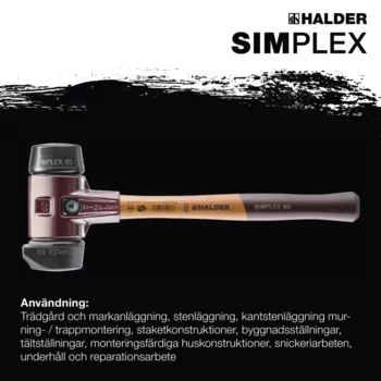                                             SIMPLEX mjuk hammare Kompositgummi, med "Stand-Up"-funktion; med gjutjärnshus och högkvalitativt träskaft. 
 IM0016939 Foto ArtGrp Zusatz se
