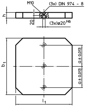                                             Pla­tos Base con taladros de posicionamiento
 IM0000734 Zeichnung
