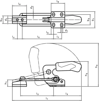                                             Hákové rychloupínače s vodorovnou nohou
 IM0009051 Zeichnung
