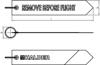                                             Varningsflaggor med texten "Remove Before Flight"
 IM0012912 Zeichnung

