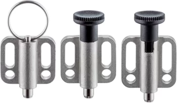 Index Plungers with mounting flange, horizontal, stainless steel