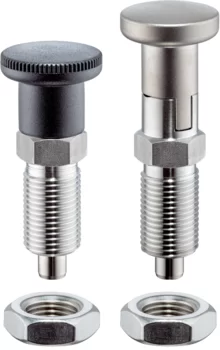 Index Plungers with hexagon collar and locking, stainless steel A4