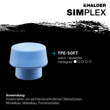                                             SIM­PLEX-Schon­häm­mer, 50:40 TPE-soft; mit Aluminiumgehäuse und hochwertigem Holzstiel
 IM0014761 Foto ArtGrp Zusatz de

