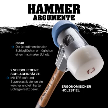                                             Ak­ti­ons­box Schrei­ner SIMPLEX-Schonhammer, 50:40, TPE-soft / Superplastik und zwei BESSEY GEARKLAMP
 IM0014764 Foto ArtGrp Zusatz de
