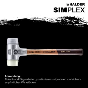                                             SIM­PLEX-Schon­häm­mer TPE-mid / Nylon; mit Aluminiumgehäuse und hochwertigem Holzstiel
 IM0014801 Foto ArtGrp Zusatz de
