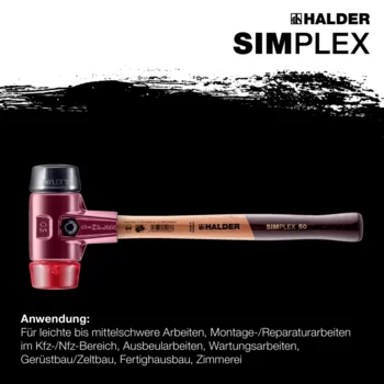                                             SIM­PLEX-Schon­häm­mer Gummikomposition / Plastik; mit Tempergussgehäuse und hochwertigem Holzstiel
 IM0014819 Foto ArtGrp Zusatz de
