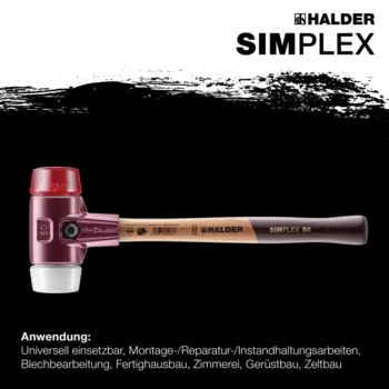                                             SIM­PLEX-Schon­häm­mer Plastik / Nylon; mit Tempergussgehäuse und hochwertigem Holzstiel
 IM0014827 Foto ArtGrp Zusatz de
