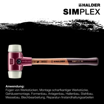                                             SIM­PLEX-Schon­häm­mer Nylon; mit Tempergussgehäuse und hochwertigem Holzstiel
 IM0014833 Foto ArtGrp Zusatz de

