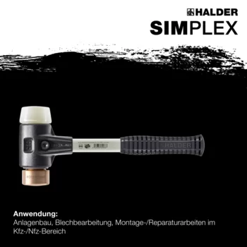                                             SIM­PLEX-Schon­häm­mer Kupfer / Nylon; mit verstärktem Tempergussgehäuse und Fiberglasstiel
 IM0014842 Foto ArtGrp Zusatz de
