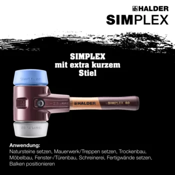                                             SIM­PLEX-Schon­häm­mer TPE-soft / TPE-mid; mit Tempergussgehäuse und hochwertigem extra kurzen Holzstiel
 IM0014884 Foto ArtGrp Zusatz de
