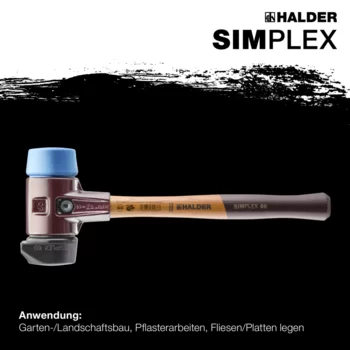                                             SIM­PLEX-Schon­häm­mer Gummikomposition, mit Standfuß / TPE-soft; mit Tempergussgehäuse und hochwertigem Holzstiel
 IM0014889 Foto ArtGrp Zusatz de
