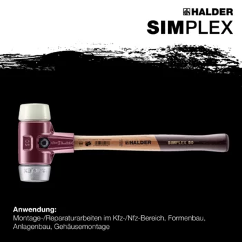                                             SIM­PLEX-Schon­häm­mer Nylon / Weichmetall; mit Tempergussgehäuse und hochwertigem Holzstiel
 IM0014922 Foto ArtGrp Zusatz de
