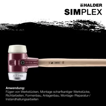                                             SIM­PLEX-Vor­schlag­häm­mer Nylon / Weichmetall; mit Tempergussgehäuse und Hickorystiel
 IM0014930 Foto ArtGrp Zusatz de
