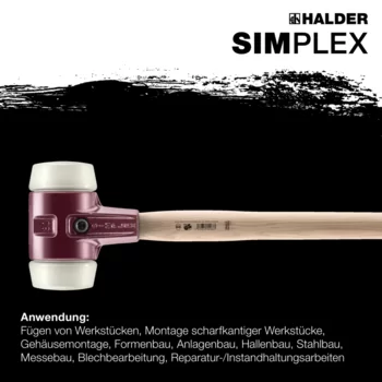                                             SIM­PLEX-Vor­schlag­häm­mer Nylon; mit Tempergussgehäuse und Hickorystiel
 IM0014934 Foto ArtGrp Zusatz de
