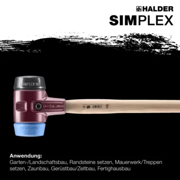                                             SIM­PLEX-Vor­schlag­häm­mer TPE-soft / Gummikomposition; mit Tempergussgehäuse und Hickorystiel
 IM0014936 Foto ArtGrp Zusatz de
