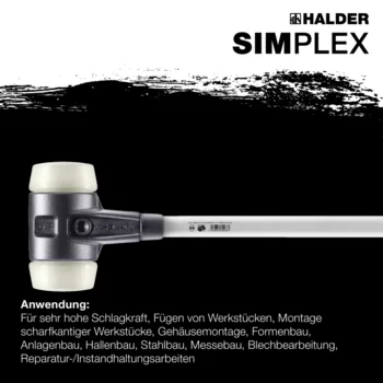                                             SIM­PLEX-Vor­schlag­häm­mer Nylon; mit verstärktem Tempergussgehäuse und Fiberglasstiel
 IM0014941 Foto ArtGrp Zusatz de
