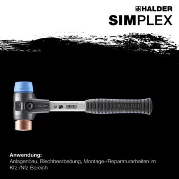                                             SIM­PLEX-Schon­häm­mer TPE-soft / Kupfer; mit verstärktem Tempergussgehäuse und Fiberglasstiel
 IM0014948 Foto ArtGrp Zusatz de
