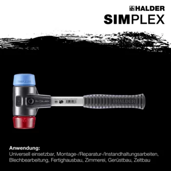                                             SIM­PLEX-Schon­häm­mer TPE-soft / Plastik; mit verstärktem Tempergussgehäuse und Fiberglasstiel
 IM0014949 Foto ArtGrp Zusatz de
