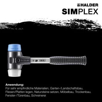                                             SIM­PLEX-Schon­häm­mer TPE-soft / Superplastik; mit verstärktem Tempergussgehäuse und Fiberglasstiel
 IM0014950 Foto ArtGrp Zusatz de
