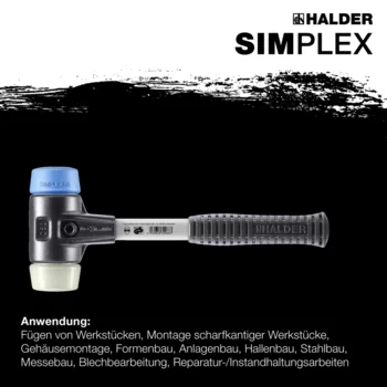                                             SIM­PLEX-Schon­häm­mer TPE-soft / Nylon; mit verstärktem Tempergussgehäuse und Fiberglasstiel
 IM0014951 Foto ArtGrp Zusatz de
