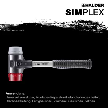                                             SIM­PLEX-Schon­häm­mer TPE-mid / Plastik; mit verstärktem Tempergussgehäuse und Fiberglasstiel
 IM0014958 Foto ArtGrp Zusatz de
