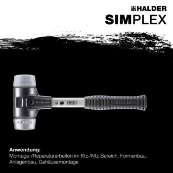                                             SIM­PLEX-Schon­häm­mer TPE-mid / Weichmetall; mit verstärktem Tempergussgehäuse und Fiberglasstiel
 IM0014961 Foto ArtGrp Zusatz de
