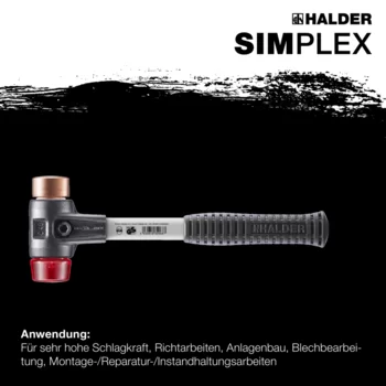                                             SIM­PLEX-Schon­häm­mer Kupfer / Plastik; mit verstärktem Tempergussgehäuse und Fiberglasstiel
 IM0014962 Foto ArtGrp Zusatz de
