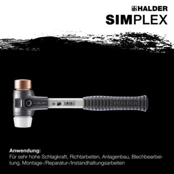                                             SIM­PLEX-Schon­häm­mer Kupfer / Superplastik; mit verstärktem Tempergussgehäuse und Fiberglasstiel
 IM0014963 Foto ArtGrp Zusatz de
