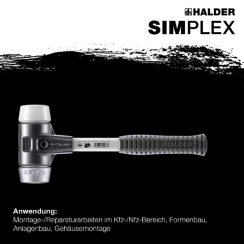                                             SIM­PLEX-Schon­häm­mer Superplastik / Weichmetall; mit verstärktem Tempergussgehäuse und Fiberglasstiel
 IM0014968 Foto ArtGrp Zusatz de
