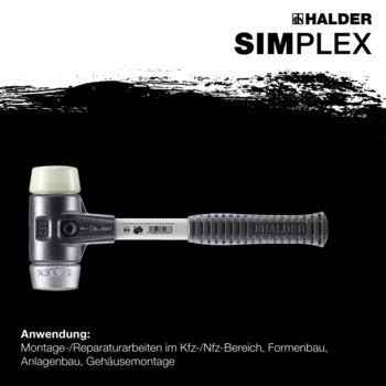                                             SIM­PLEX-Schon­häm­mer Nylon / Weichmetall; mit verstärktem Tempergussgehäuse und Fiberglasstiel
 IM0014969 Foto ArtGrp Zusatz de
