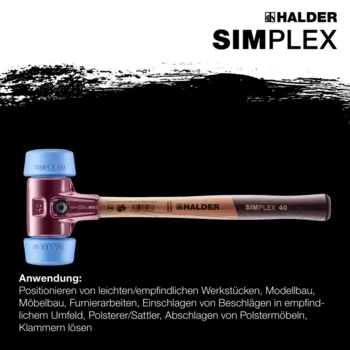                                             SIM­PLEX-Schon­häm­mer, 50:40 TPE-soft; mit Tempergussgehäuse und hochwertigem Holzstiel
 IM0014996 Foto ArtGrp Zusatz de
