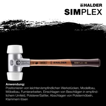                                             SIM­PLEX-Schon­häm­mer, 50:40 Superplastik; mit Aluminiumgehäuse und hochwertigem Holzstiel
 IM0015000 Foto ArtGrp Zusatz de
