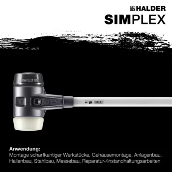                                             SIM­PLEX-Vor­schlag­häm­mer Gummikomposition / Nylon; mit verstärktem Tempergussgehäuse und Fiberglasstiel
 IM0015020 Foto ArtGrp Zusatz de
