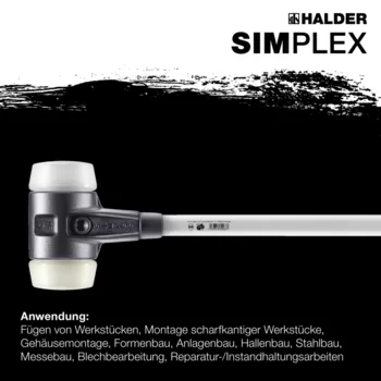                                             SIM­PLEX-Vor­schlag­häm­mer Superplastik / Nylon; mit verstärktem Tempergussgehäuse und Fiberglasstiel
 IM0015069 Foto ArtGrp Zusatz de
