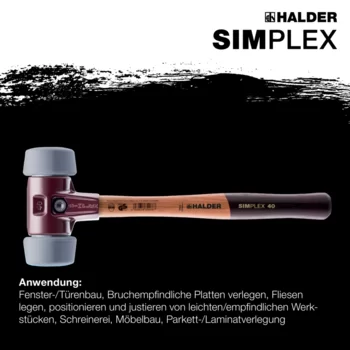                                             SIM­PLEX-Schon­häm­mer, 50:40 TPE-mid; mit Tempergussgehäuse und hochwertigem Holzstiel
 IM0015677 Foto ArtGrp Zusatz de
