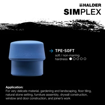                                             SIMPLEX soft-face mallets TPE-soft / superplastic; with aluminium housing and high-quality wooden handle
 IM0015101 Foto ArtGrp Zusatz en
