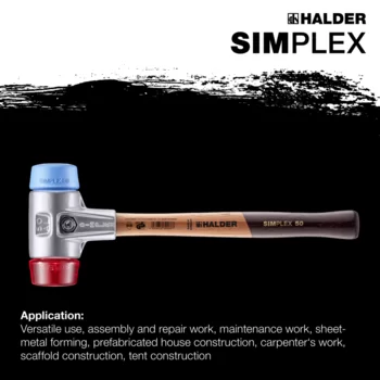                                             SIMPLEX-kladiva s měkkou vložkou TPE-jemná / plast; s hliníkovým tělem a vysoce kvalitní dřevěnou násadou
 IM0015118 Foto ArtGrp Zusatz en

