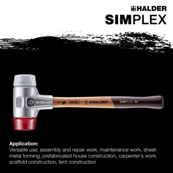                                             SIMPLEX mjuk hammare TPE-mid / plast; med aluminiumhus och högkvalitativt trähandtag
 IM0015124 Foto ArtGrp Zusatz en
