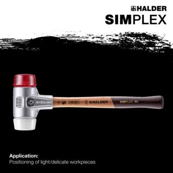                                             SIMPLEX-kladiva s měkkou vložkou Plast / superplastik; s hliníkovým tělem a vysoce kvalitní dřevěnou násadou
 IM0015127 Foto ArtGrp Zusatz en
