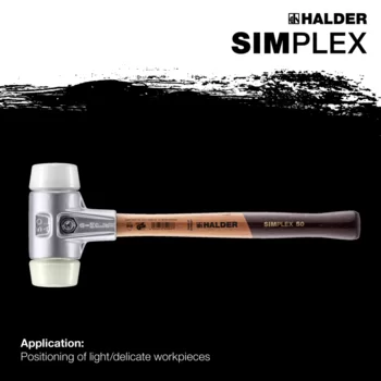                                             SIMPLEX 软面锤  Superplastic / nylon; with aluminium housing and high-quality wooden handle
 IM0015128 Foto ArtGrp Zusatz en
