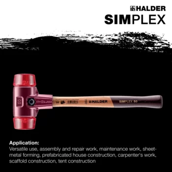                                             SIMPLEX-kladiva s měkkou vložkou Plast; s tělem z temperované litiny a vysoce kvalitní dřevěnou násadou
 IM0015133 Foto ArtGrp Zusatz en
