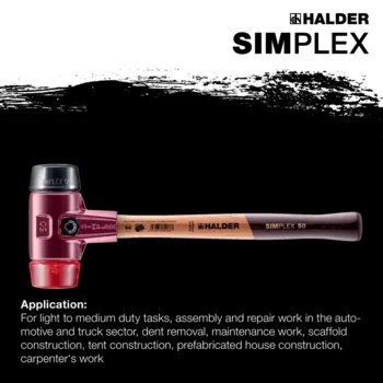                                             SIMPLEX soft-face mallets Rubber composition / plastic; with cast iron housing and high-quality wooden handle
 IM0015144 Foto ArtGrp Zusatz en
